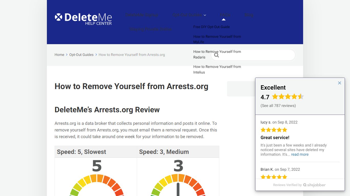 How to Remove Yourself from Arrests.org - DeleteMe